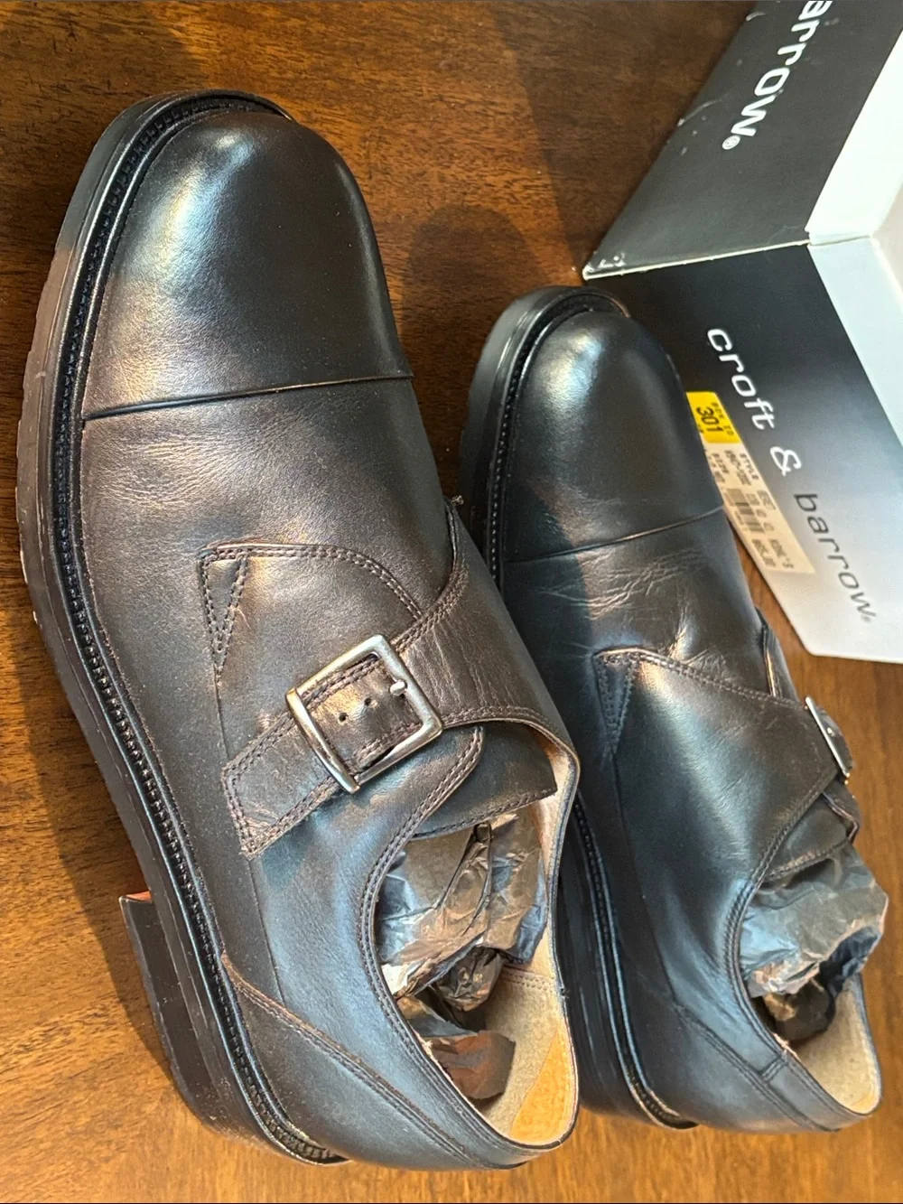 croft & barrow Black Leather Single Monk Strap Oxfords